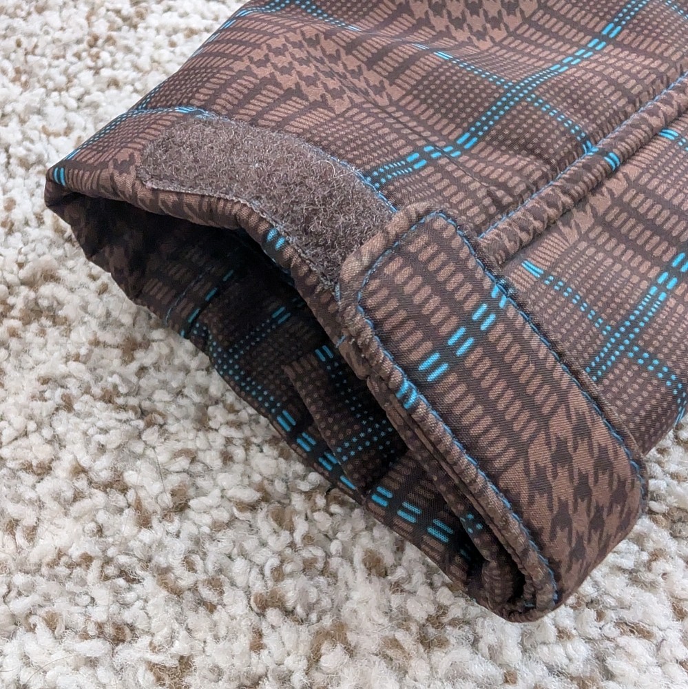 Free Country Brown Plaid Jacket with Aqua Fleece Lining Medium - Picture 7 of 14